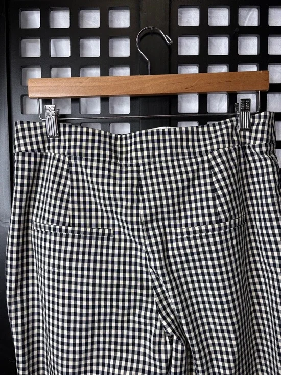 🖤 Veronica Beard Gingham Pants Womens 12 Black White Stretch Lined Career 🖤 - Picture 6 of 14